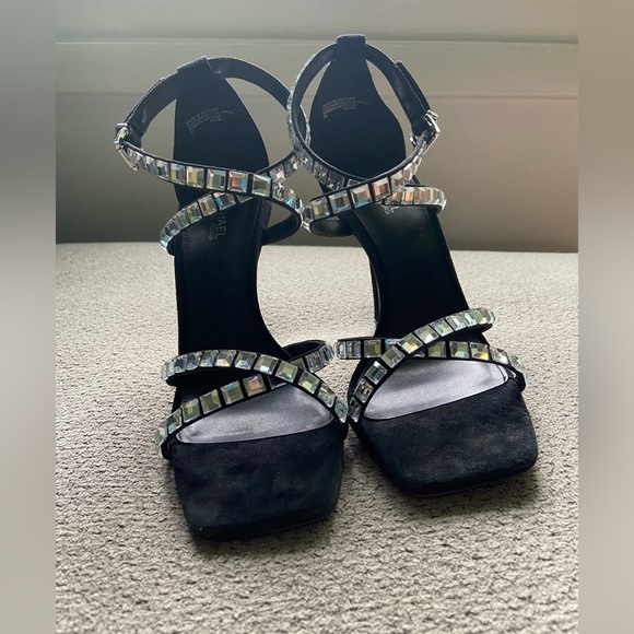 Celia Crystal Embellished Suede Sandal 7M Michael Michael Kors NIB - Picture 2 of 6